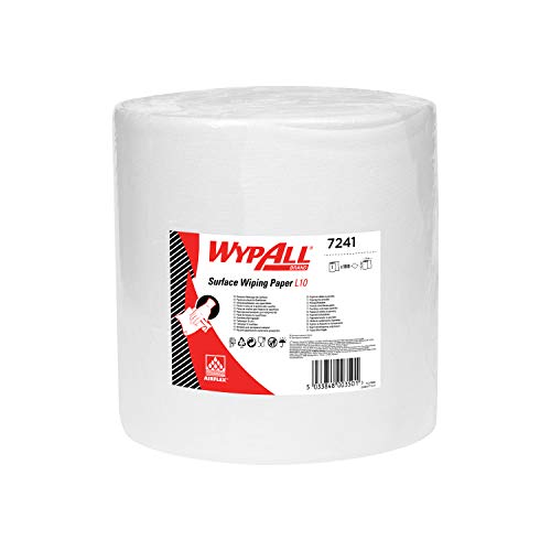 WypAll L10 Oberflächenwischpapier 7241 - Jumbo Xtra Wischerwischerrolle - 1 Rolle x 1.000 Weißpapierwischer von Wypall