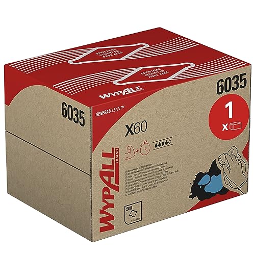 WypAll® X60 General Clean™-Tücher 6035 – Weiße Tücher – 1 BRAG™-Box mit 200 weißen Reinigungstüchern von Wypall