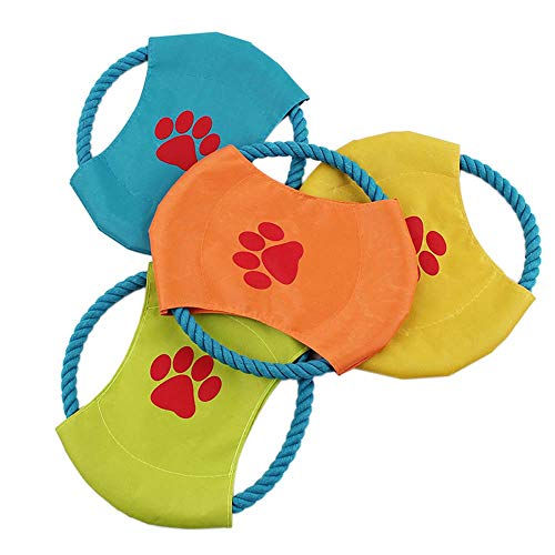 Wysgvazgv Hunde-Frisbee unzerstörbar, Frisbee-Spielzeug, schwimmendes Stoff-Seil, Segeltuch, weich, für kleine Hunde, Katzen, Welpen, Frisbee, spielt fliegende Farbe, zufällige Auswahl von Wysgvazgv