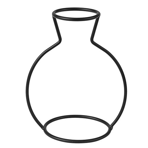 Metall Vase Rahmen,Blumentopf Rahmen, Kreative Formen Schwarz Pflanzenhalter,Einfache Grünpflanze Eisenrahmen für Cafe Home Decor,Metall Pflanzenständer(D) von Wytino