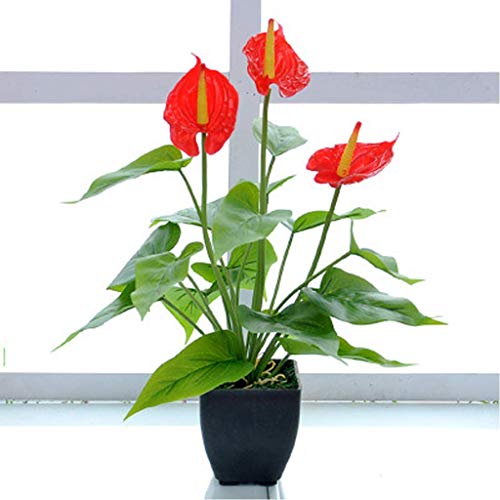 Wyxy Künstliche Bonsai Pflanzen in Topf Simulation dekorative Blume Calla Lily gefälschte Pflanzen Ornamente Wohnkultur Höhe 40cm, rot von Wyxy