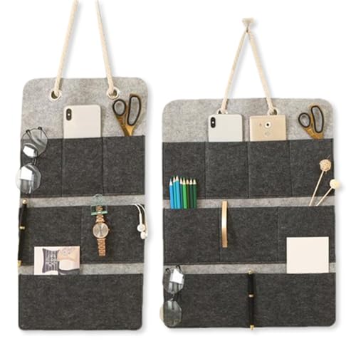 Wzhtuzi 2er Set Hängeorganizer, Filz Hängeorganizer mit Mehreren Taschen Wand Organizer Hängetasche Hängend Aufbewahrungstasche Faltbar Hängeaufbewahrung für Wand Tür Bad Organizer(28.5*52cm/39*52cm) von Wzhtuzi