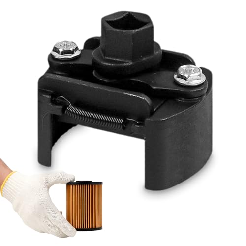 Wzhtuzi 60-80mm Ölfilterschlüssel, Verstellbar, Universal, Remover Kit Werkzeug, Ölfilter Werkzeug für Auto und Motorrad (Schwarz) von Wzhtuzi