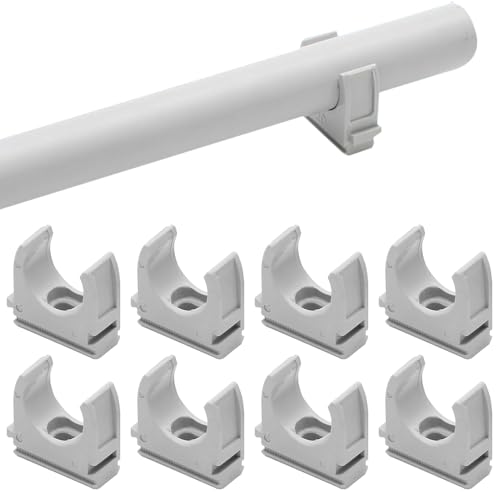 Wzhtuzi Rohr-Klemmschellen, 100 Stück PVC-Rohr-Klemmschellen 20mm, 360 Einstellbar Rohrschelle Klemmschelle, PVC-Selbstklebe-Rohrschellen Perfekt für Wasserrohr, Teich, Garten von Wzhtuzi