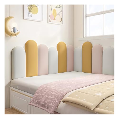 Schälen und Kleben Kopfteil, 3D Kinder Anti-Kollisions Wandkissen, Bett Kopfteil Wandpolster, Schwamm Gepolsterte Wandpaneele, für Kinder Schlafzimmer Wandgestaltung ( Color : B , Size : 180cm ) von Wzmazingly