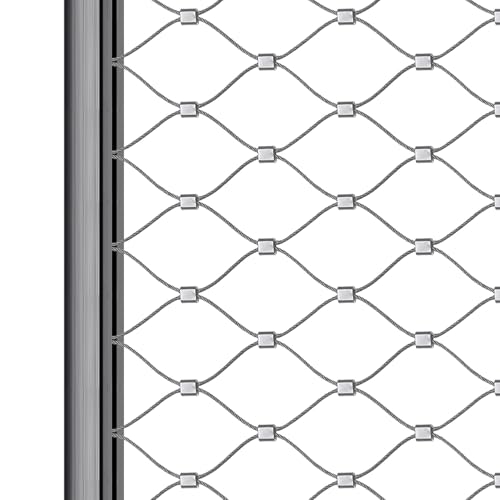 Wzmazingly 304 Edelstahl-Seilnetz, Maschenweite 3cm Flexibles Seil-Geländer-Netz, Multifunktionales Garten-Metallnetz Für Geflügelzaun, Balkon, Treppe(3x5m) von Wzmazingly