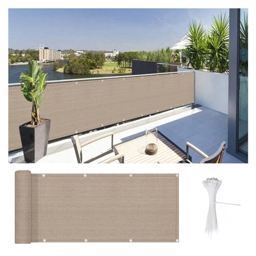 Wzmazingly Balcony Privacy Screen Cover Height 40/50/60cm Privacy Fence Screening Anti-Peeping Heavy Duty HDPE Tear Resistant with Eyelets and Cable Ties(Size:60x2000cm) von Wzmazingly