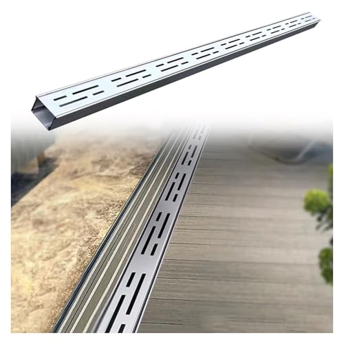 Wzmazingly Balkon Terrassenrinne 39,4 Zoll Länge, Schmal Außen Einfahrt Entwässerungssystem Aus Edelstahl 304, Regenwasserkanal Für Beton/Pflastersteine/Gehwege(100x3.5x5cm) von Wzmazingly