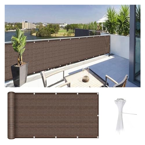 Wzmazingly Balkonabdeckung Balkon-Sichtschutz Höhe 40cm/50cm/60cm Balkonbespannung Anti-Peeping Antialterung HDPE Zaunabdeckung Für Terrasse Und Balkon (Color : Brown, Size : 40x900cm) von Wzmazingly