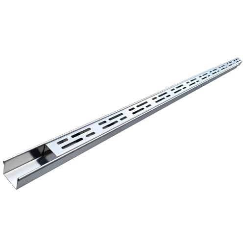 Wzmazingly Entwässerungsrinne Set Aus Edelstahl 304, 100cm Schlank Linear Regenrinnensiebe Abflussabdeckungen Für Den Außenbereich Terrasse Garten Gehweg Einfahrt(100x7x3cm) von Wzmazingly
