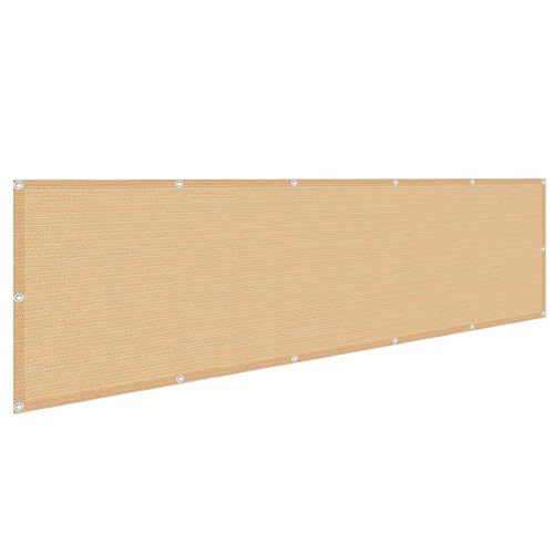 Wzmazingly Höhe 45/55/65cm Balkonsichtschutz Balkonabdeckung Balkonverkleidung Wind- Und UV-Schutz HDPE Antialterung Balkonumrandung Mit Metallösen (Color : Beige, Size : 65x400cm) von Wzmazingly