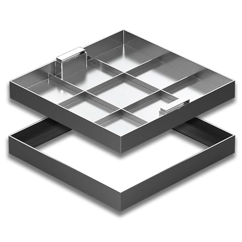 Wzmazingly Quadratischer Schachtdeckel Aus Edelstahl, Versenkte Klärgrubendeckel Mit Sockel Und Ausziehbarem Griff Für Einfahrt, Gehweg, Hof(70x70cm) von Wzmazingly