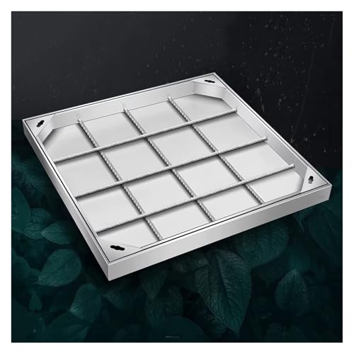 Wzmazingly Rechteckiger Schachtdeckel Und Rahmen Aus Edelstahl, Ersatz Verdeckter Revisionsschacht Deckel, Für Klärgrube Terrasse Garage Keller(65x65cm) von Wzmazingly