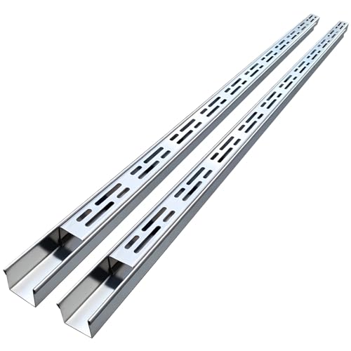 Wzmazingly Regenablaufrinne 304 Edelstahl Entwässerungsrinne Set, Schmal Terrassenrinne Für Außenbereich Hof Terrasse Garten Garage Einfahrt(2 pcs,100x7x5cm) von Wzmazingly