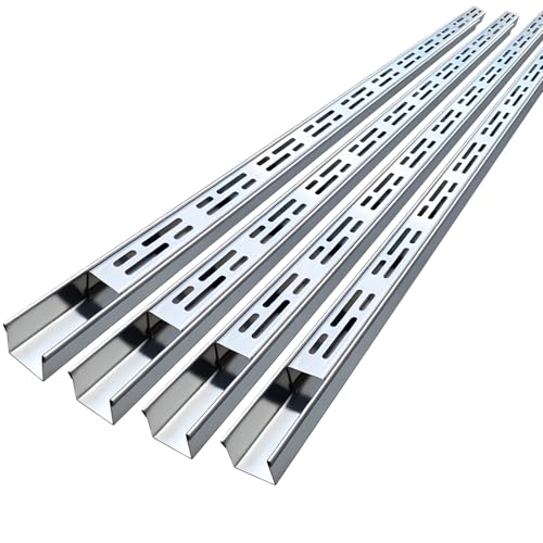 Wzmazingly Regenablaufrinne 304 Edelstahl Entwässerungsrinne Set, Schmal Terrassenrinne Für Außenbereich Hof Terrasse Garten Garage Einfahrt(4 pcs,100x3.5x5cm) von Wzmazingly