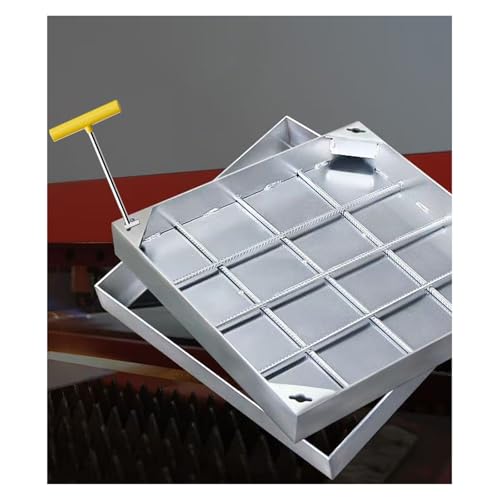 Wzmazingly Schachtabdeckung Mit Edelstahlrahmen 304, 36 34 32 30 28 26 24 22 20 Zoll Quadratisch Einbau-Klärgrubendecke Für Terrassen Garten Schule Innenhöfe(35x35cm/14x14in) von Wzmazingly