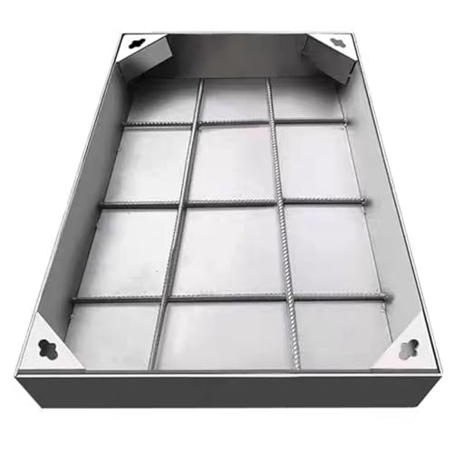 Wzmazingly Schachtabdeckung Rechteck Eingelassener Schachtdeckel, Unsichtbar Revisionsschacht Gullideckel Aus Edelstahl 304 Mit Rahmen, Für Den Innen- Und Außenbereich(40x80cm) von Wzmazingly