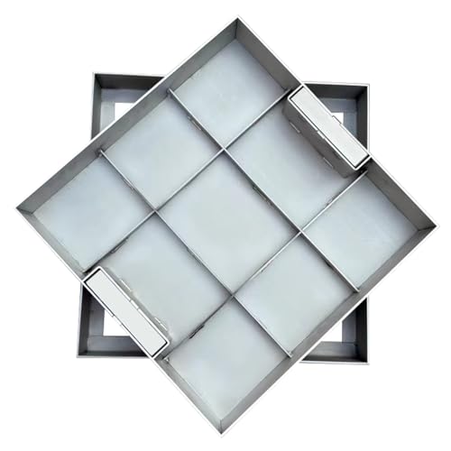 Wzmazingly Schachtdeckel Und Rahmen Aus Edelstahl 304, Mit Ausziehbarem Griff, Quadratisch Eingelassen Klärgrubendeckel, Für Innen- Und Außenbereich(40x40cm) von Wzmazingly