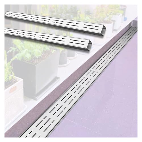 Wzmazingly Schlank Edelstahl-Rinnenablaufset, Außenbereich Schmal Entwässerungsrinne Mit Herausnehmbarem Rost Für Regenwasser, Garten, Garage, Einfahrt, Terrasse(2pcs,100x7x5cm) von Wzmazingly