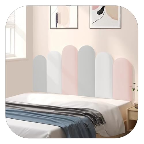 Wzmazingly Selbstklebend Kopfteil Polsterpaneel, Gepolsterte Wandpaneele 3D-Anti-Kollision Soft Cushion Tapete Für Schlafzimmer Bett Hintergrund Wanddekoration(Color:Pink,Size:180cm) von Wzmazingly
