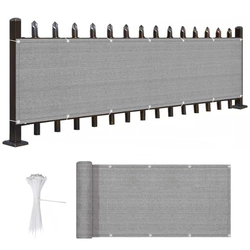 Wzmazingly Sichtschutz Für Balkon Höhe 35cm/45cm Klein Zaunabdeckung 90% Blockade HDPE Anti-Ultraviolett Für Balkon Garten Draussen (Color : Grey, Size : 35x1200cm) von Wzmazingly