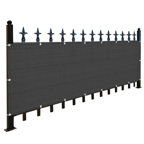 Wzmazingly Sichtschutz Zaun Geländer-Zaunabdeckung Für Balkon Und Terrasse HDPE Privatsphäre Und UV-Schutz Antialterung Mit Ösen Und Kabelbinder (Color : Black, Size : 0.8x10m) von Wzmazingly