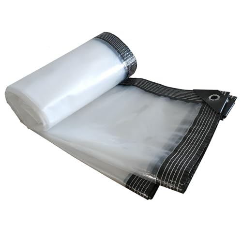 Wzmazingly Transparente Plane, 1.5x3m 2.5x4.5m Wasserdicht PE-Kunststoff-Plane Abdeckplane Mit Ösen, Schutz Vor Regen Und Wind, Für Veranda, Außenbereich(2.5x5m) von Wzmazingly