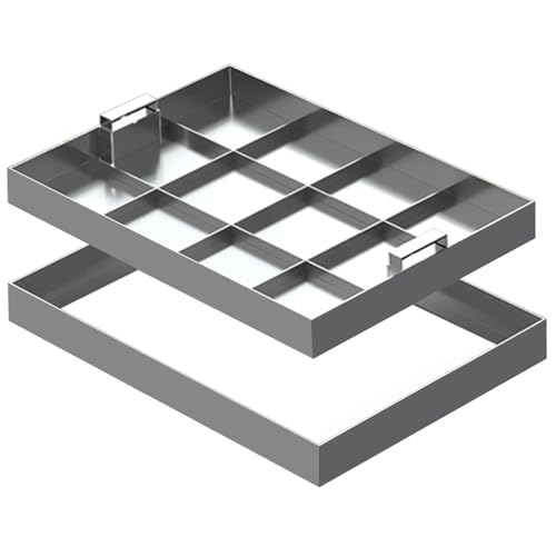 Wzmazingly Unsichtbarer Schachtdeckel Und Rahmen Aus Edelstahl, Quadratisch/Rechteckig Abwasserbeckenabdeckung Mit Einziehbarem Griff, Für Klärgrube Kanalisation(60x60cm) von Wzmazingly