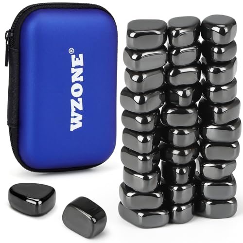 Wzone 30 Stück Hämatit Magnete, Irregulär Steine Magnet Kühlschrank Magnets Stark für Magnettafel Zuhause Küche Büro von Wzone