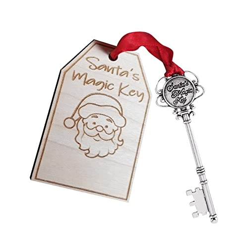 Santa's Key For House With No Chimney Ornament Santa Key Santa Clause Dekoration Santas Schlüssel Hochzeit Spiegel Centerpieces (Weiß, Einheitsgröße) von Wzxhew