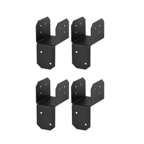 Wzxksoac 18 Gauge Dachkrawatte Header Kleiderbügel Joint Post Cap-4 PCs Schwarzer Balken Ankeranschluss für 2x4 Pfosten für Wood House A von Wzxksoac