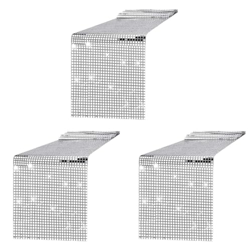 Wzxksoac 3X Disco Party TischläUfer Silberfolie TischläUfer Glitzer Metallic Tischdecke für Disco Dance Party Hochzeit von Wzxksoac