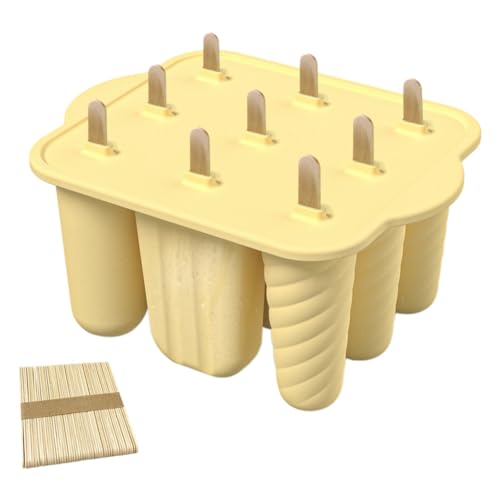 Wzxksoac 9-Loch-Silikon-EIS Am Stiel-Formen, Selbstgemachter EIS Am Stiel-Eisbereiter mit 50 Stielen B von Wzxksoac