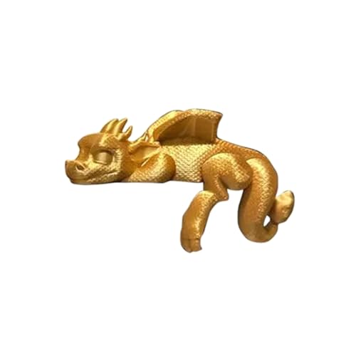 Wzxksoac Dragon Buchenden 3D Print Vintage Sleeping Dragon für Bücherregal Figurine Gold von Wzxksoac