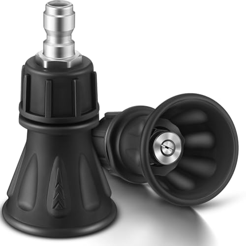 Wzxksoac Druckreiniger Düsenschutz (2er-Pack) 40 Grad, Edelstahl-Design mit 4.0 Düsenöffnung, 1/4" Schnellanschluss-Schlauchadapter von Wzxksoac