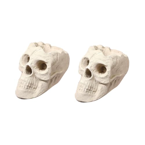 Wzxksoac Halloween-Feuerstelle, Totenkopf-Imitation, Menschlicher Feuerschädel, Lagerfeuer-Zubehör, Halloween-Dekoration für Draußen von Wzxksoac