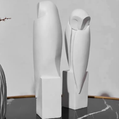 Wzxksoac Minimalistische Eulenstatue, Skulptur, Dekorative Tierfiguren, Heimdekoration für Bücherregal, Heimbüro, Schrankdekor B von Wzxksoac