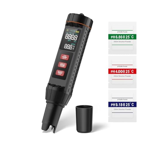 Wzxksoac Pool-Salz-Tester 7-In-TDS Salzgehaltstester EC Orp S.G.Temp und PH-Tester Digital (0,01 Präzision) für Aquarium von Wzxksoac