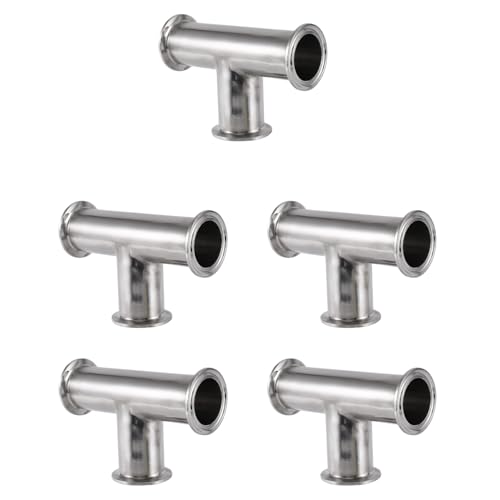 Wzxksoac Sanitär-T-Verbindungsstück, 3,8 cm, 38 mm, 3-Wege-T-Stück, 304 Edelstahl, Sanitär-Endstück, 5 Stück Wzxksoac Sanitär-T-Verbindungsstück, 3,8 cm, 38 mm, 3-Wege-T-Stück, 304 Edelstahl, Sanitär-Endstück, 5 Stück von Wzxksoac