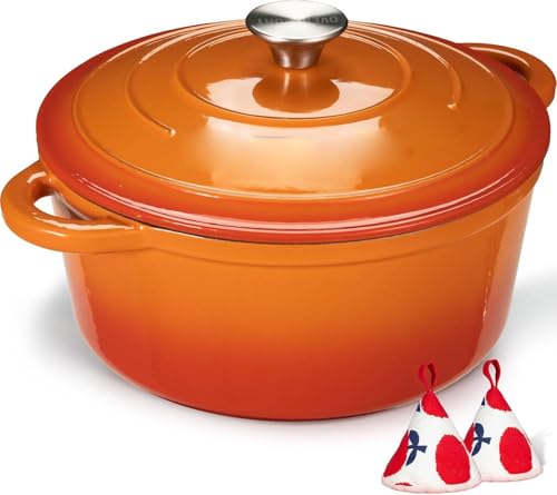 Bräter emaille Gusseisen Topf - Schmortopf 28cm backofengeeignet - mit Deckel und Kochbuch - für Küche Backen Schmoren Braten Orange Bräter emaille Gusseisen Topf - Schmortopf 28cm backofengeeignet - mit Deckel und Kochbuch - für Küche Backen Schmoren Braten Orange von Wzyfv