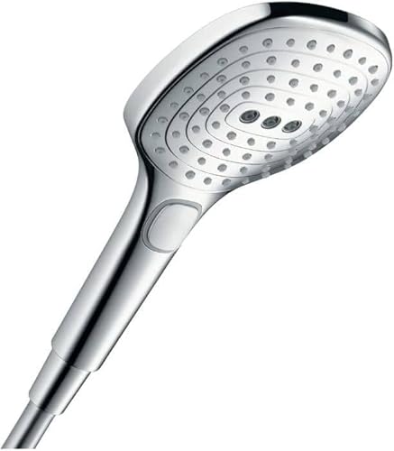 Duschkopf, Handbrause mit 3 Strahlarten, Duschbrause, Brausekopf mit Antikalk-Funktion, Weiß/Chrom von Wzyfv