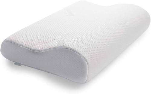 Schlafkissen Memory Foam, ergonomisches Nackenstützkissen für Seiten- und Rückenschläfer, Liegefühl fest, M (50 x 31 x 10/7 cm), Weiß von Wzyfv