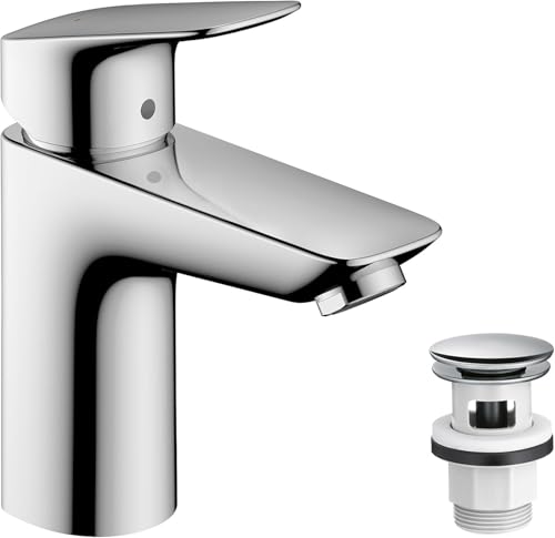 Waschtischarmatur mit Push-Open Ablauf, Wasserhahn Bad mit Auslauf Höhe 93 mm, Mischbatterie Waschbecken wassersparend, Chrom Waschtischarmatur mit Push-Open Ablauf, Wasserhahn Bad mit Auslauf Höhe 93 mm, Mischbatterie Waschbecken wassersparend, Chrom von Wzyfv