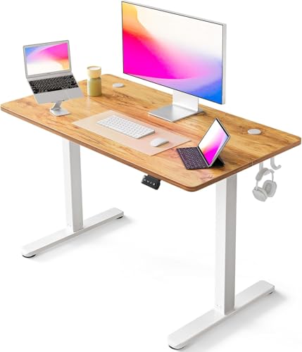 Wzyfv Schreibtisch Höhenverstellbar Elektrisch, 100 x 60 cm Computer Stehschreibtisch mit Memory-Steuerung und Anti-Kollisions Technologie, Hellbraune Tischplatte Wzyfv Schreibtisch Höhenverstellbar Elektrisch, 100 x 60 cm Computer Stehschreibtisch mit Memory-Steuerung und Anti-Kollisions Technologie, Hellbraune Tischplatte von Wzyfv