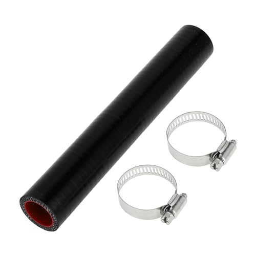 X AUTOHAUX 1 Set 22 mm ID 200 mm Länge 0 Grad schwarz rot Auto-Silikonschlauch mit Klemmen Kühlmittelschlauch Universal von X AUTOHAUX