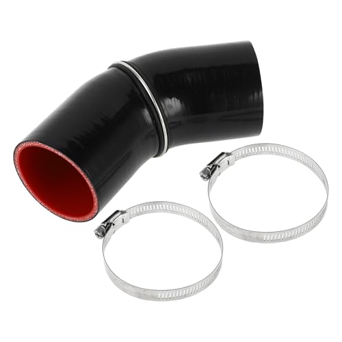 X AUTOHAUX 1 Set 68 mm ID 90 mm Länge 45 Grad schwarz rot Auto-Silikonschlauch mit Klemmen Kühlmittelschlauch Universal von X AUTOHAUX