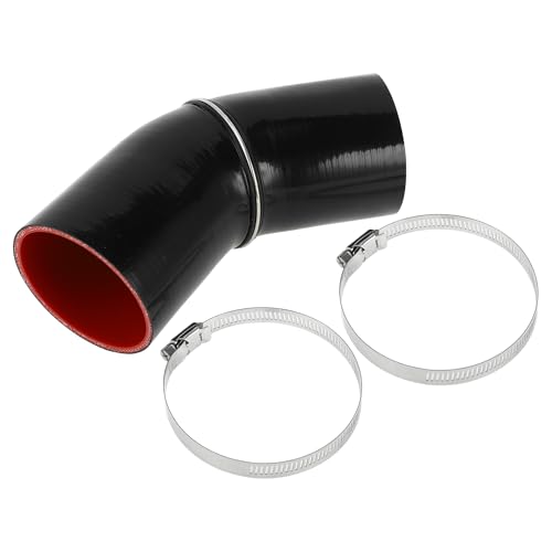 X AUTOHAUX 1 Set 90 mm ID 120 mm Länge 45 Grad schwarz rot Auto-Silikonschlauch mit Klemmen Kühlmittelschlauch Universal von X AUTOHAUX