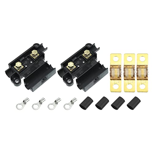 X AUTOHAUX 1 Set Sicherung Kit 2 x ANS Halterung 3 x Doppelte Batterie Sicherung für Audio 120A von X AUTOHAUX