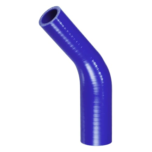 X AUTOHAUX 1 Stück 25–35 mm Innendurchmesser, 102 mm Länge, 45 Grad, blauer Auto-Silikonschlauch, Kühlmittelschlauch, universal von X AUTOHAUX