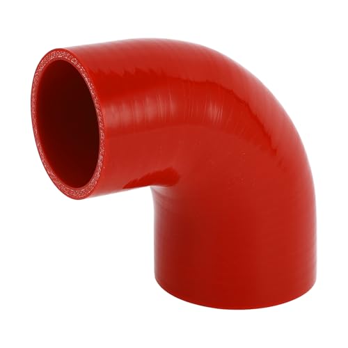 X AUTOHAUX 1 Stück 60 mm - 70 mm ID 90 mm Länge 90 Grad roter Auto-Silikonschlauch Kühlmittelschlauch Universal von X AUTOHAUX
